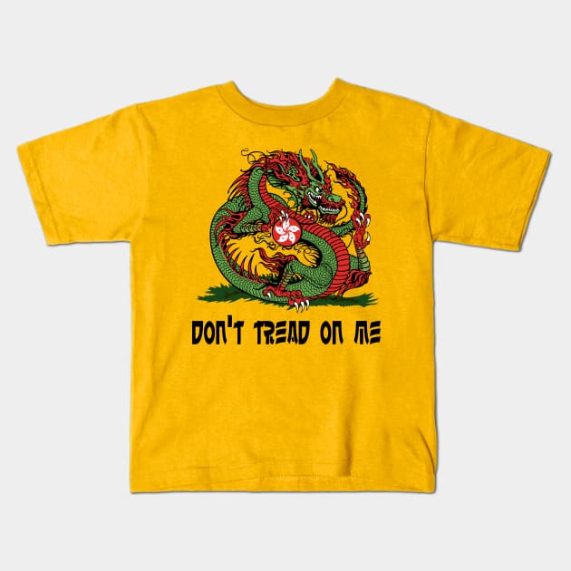 Don't Tread On Me (Hong Kong) Kids T-Shirt by JCD666